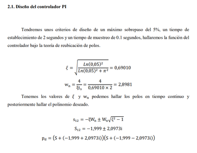Diseño Del Controlador PI