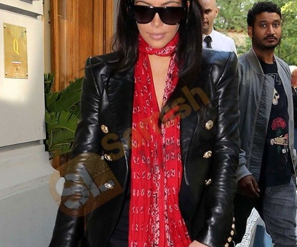 Kim Kardashian Paris Airport Black Jacket