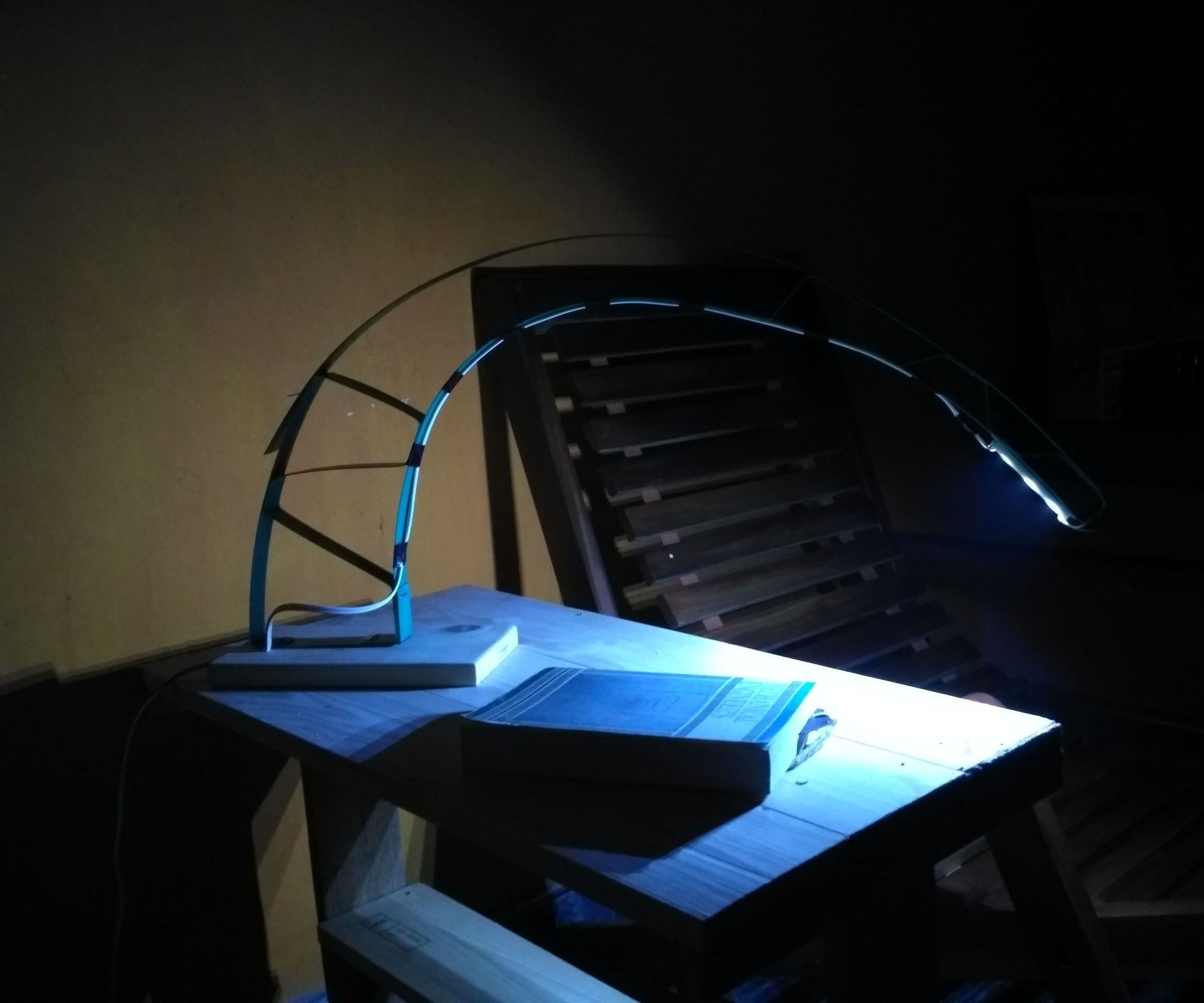 Reading Lamp From Used Palette Straps and LED