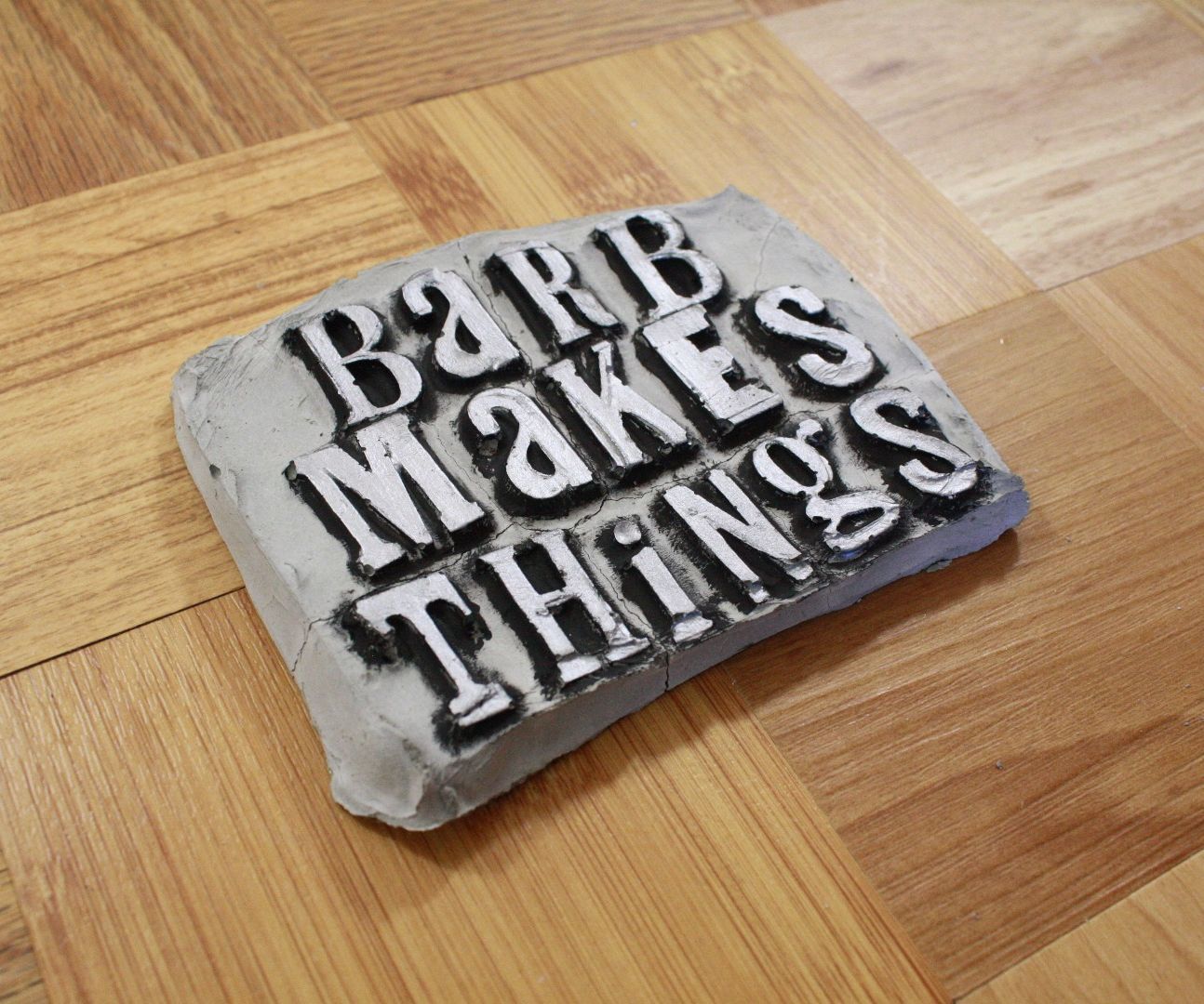 Concrete Letterpress Sign