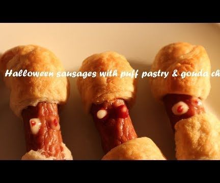 Halloween Sausages With Puff Pastry & Gouda Cheese Recipe