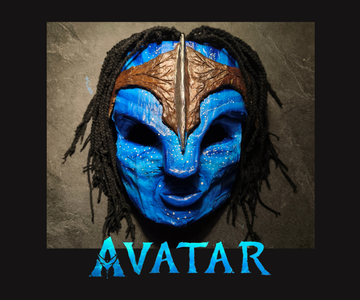 Mask of Avatar | Face Sized & Sculpted With Foil and Paper