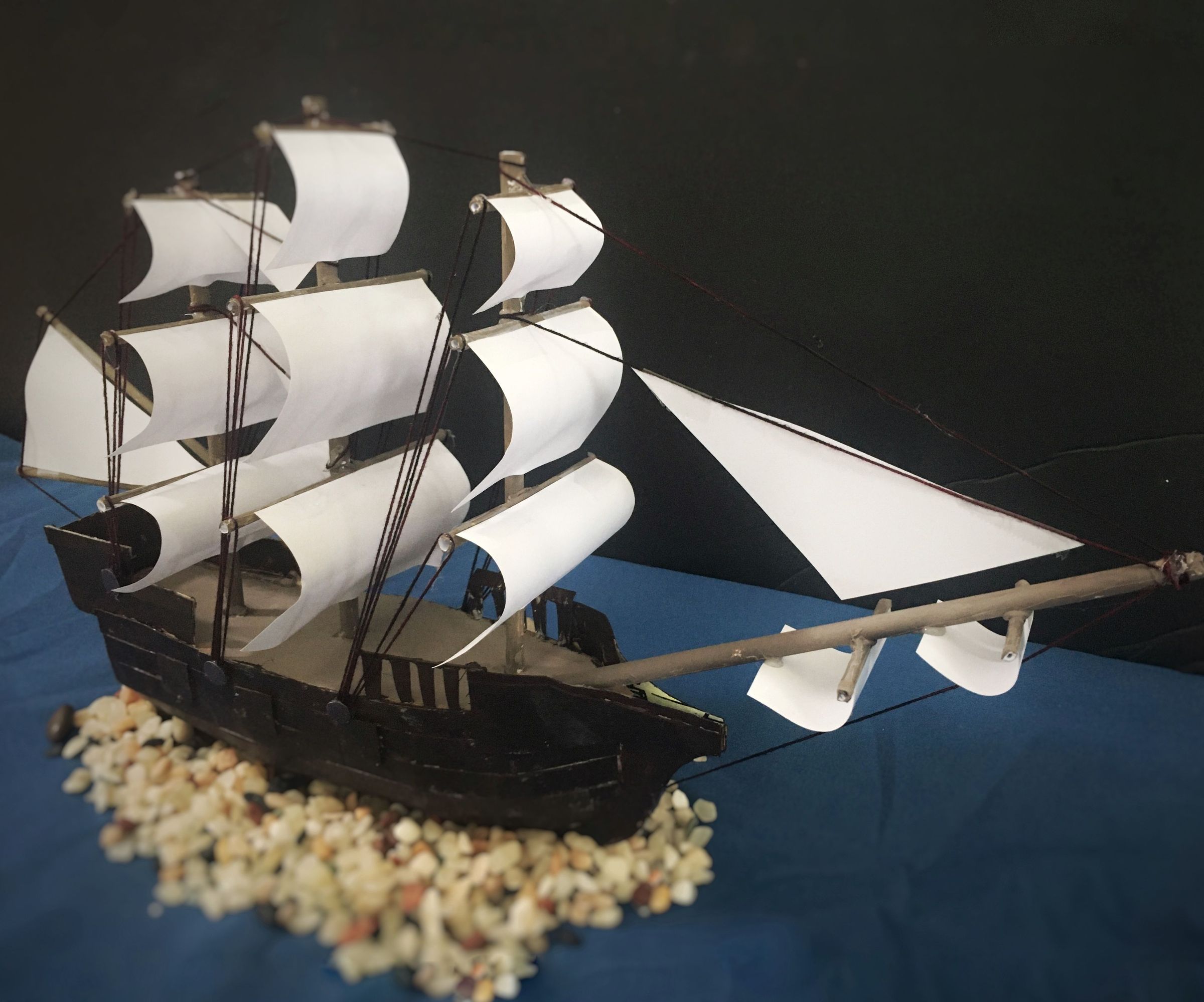 Model Ship From Paper and Cardboard