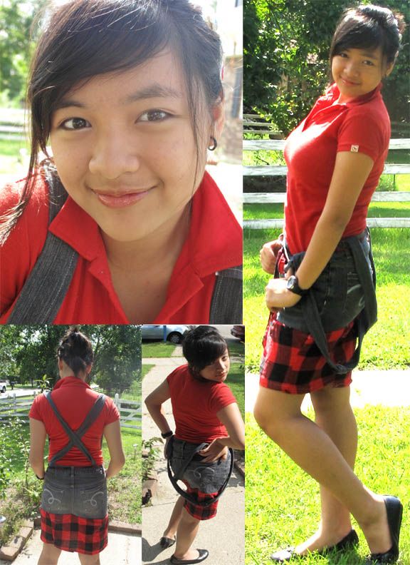 Old Jeans?  or Is It a Hot New Skirt W/ Suspenders!?!