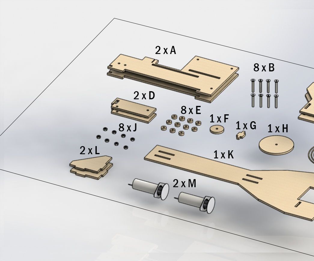 Lasercut Plywood Pulley Cran