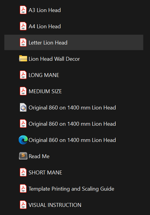 Select the File and Print the Template