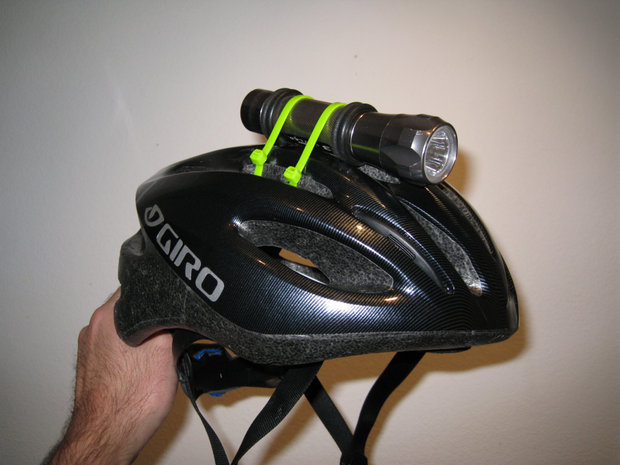Helmet Mounted Bicycle Light on the Quick and Cheap 8 Steps