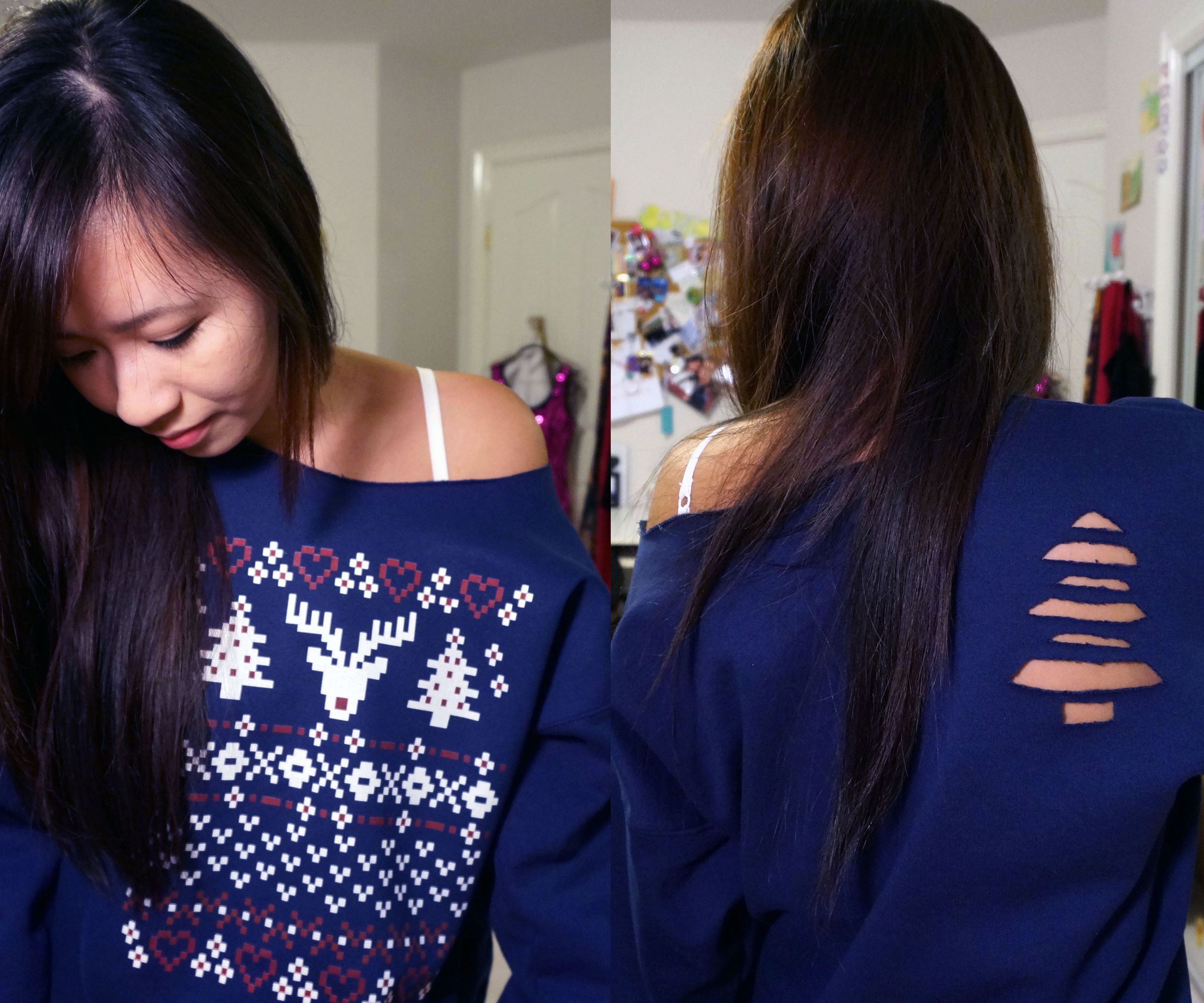 Christmas Tree Sweatshirt Cut Out