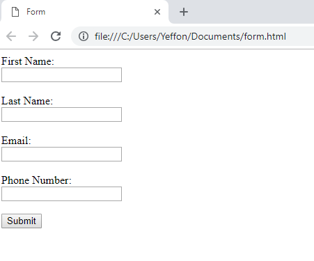 Creating a Web Form