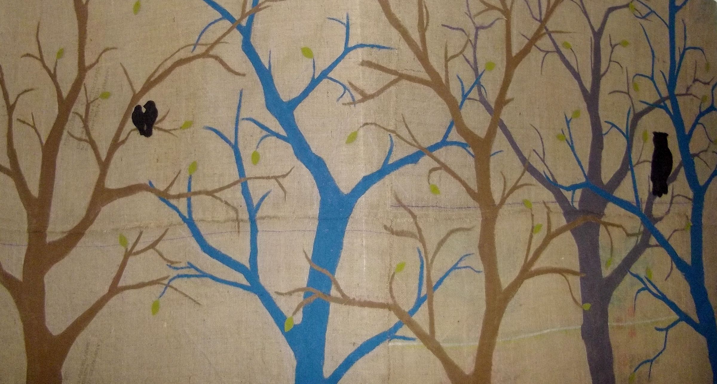Feature Wall for Nursery - Trees on Burlap