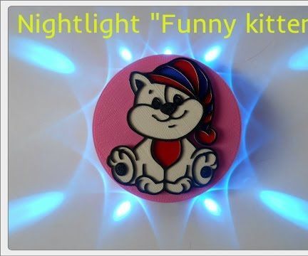 3d Printed Nightlight "Funny Kitten"