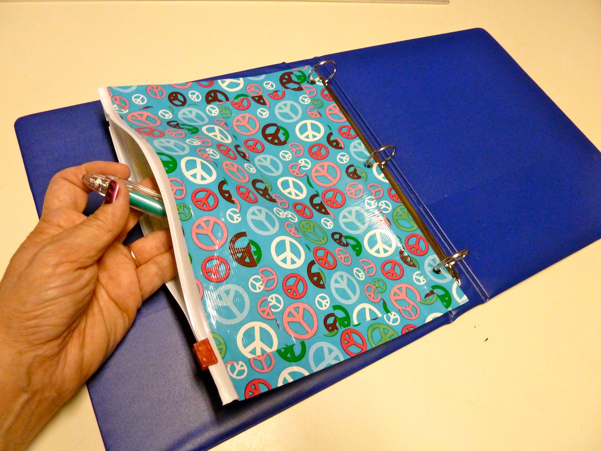 Duct Tape and Storage Bag Binder Pencil Pocket