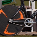 Carbon disc wheel for a track bike without custom tooling