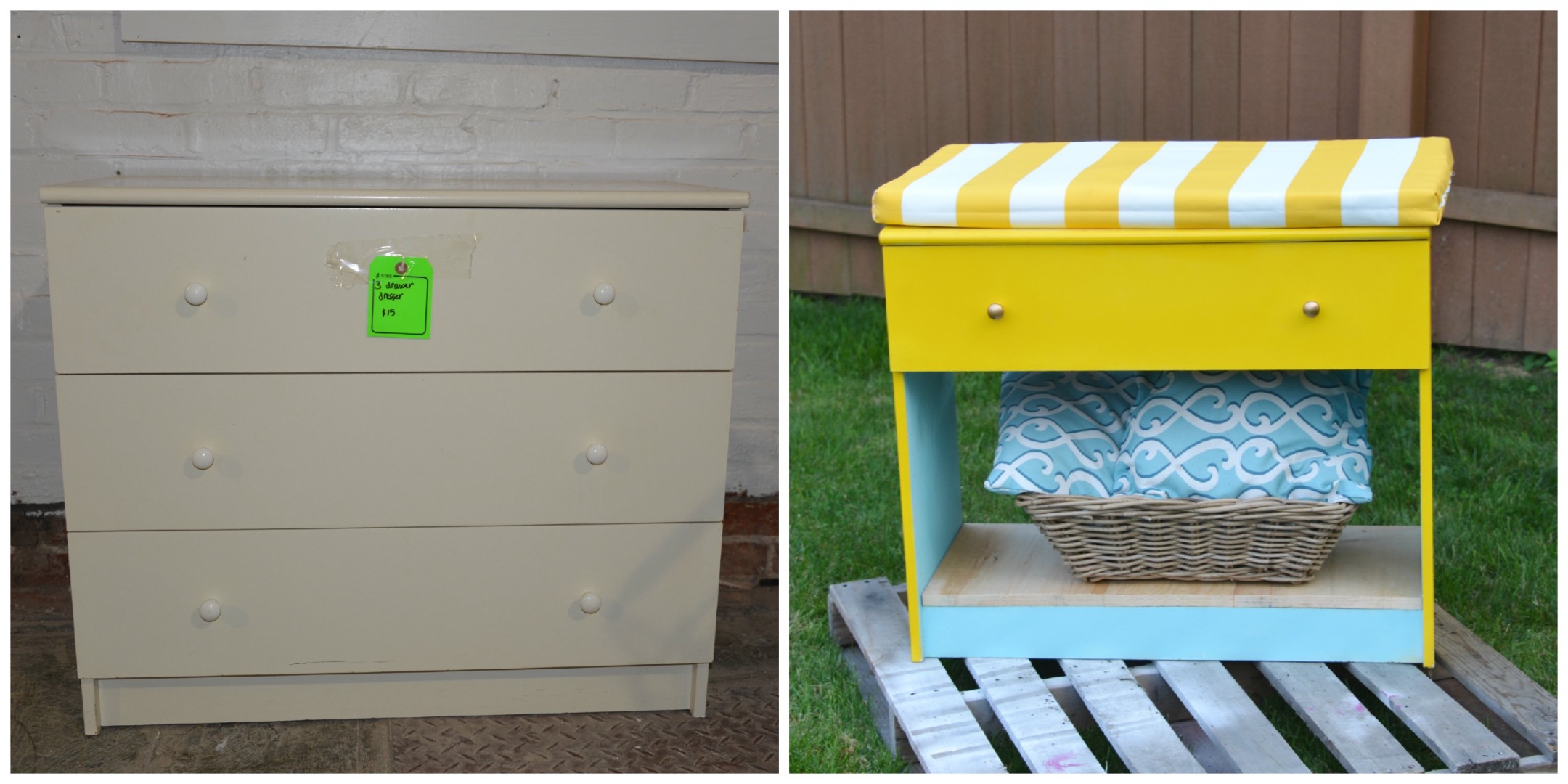 ReStore DIY Makeover DIY an Old Dresser Into Pretty Storage Bench 4