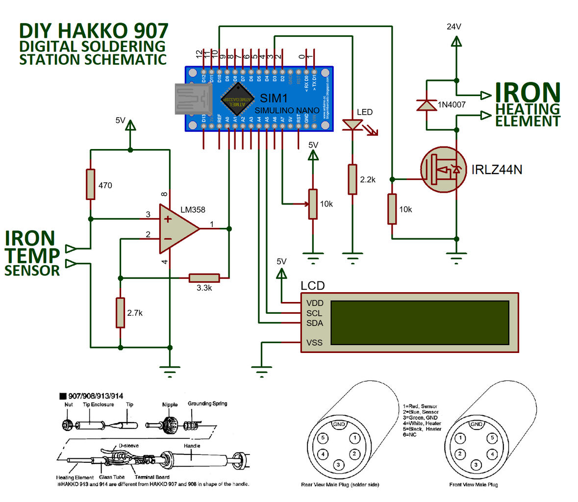 DIY Digital Soldering Station Hakko 907 17 Steps with