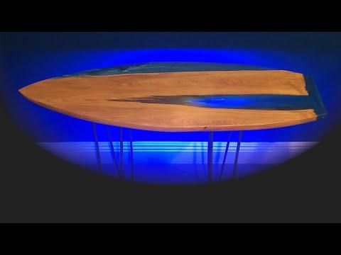 Surfboard Epoxy Table Using Reclaimed Wood