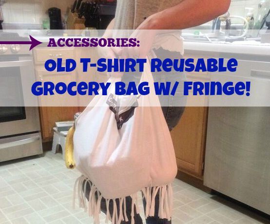 No Sew T Shirt Grocery Bag