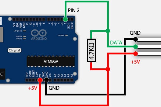 Arduino+Temperature Sensor Wiring