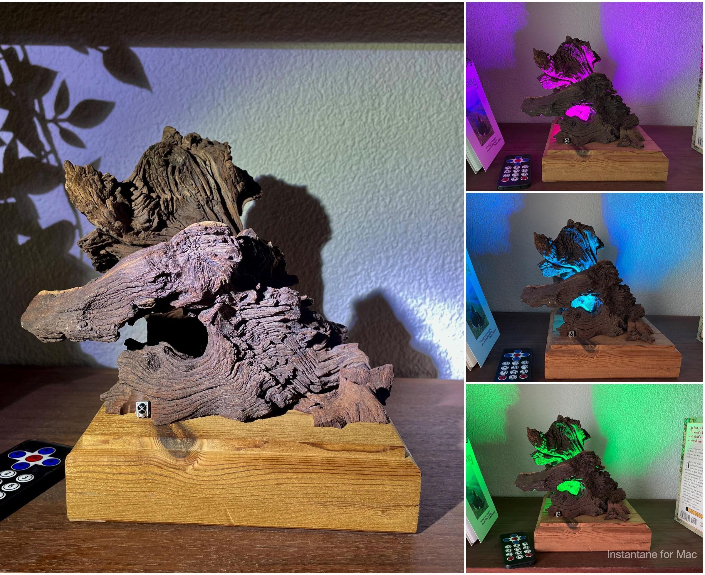 How to Make a Driftwood Mood Lamp With Infrared Remote Control (using Arduino, an ATtiny85 and an Adafruit NeoPixel Ring)