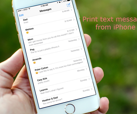 How to Print Text Messages From IPhone