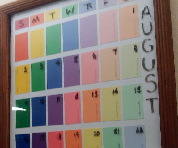 Paint Sample Calendar