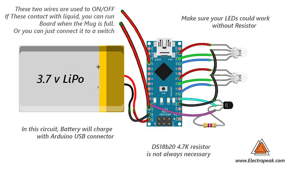 Make a Smart Mug by LED & Arduino : 6 Steps - Instructables