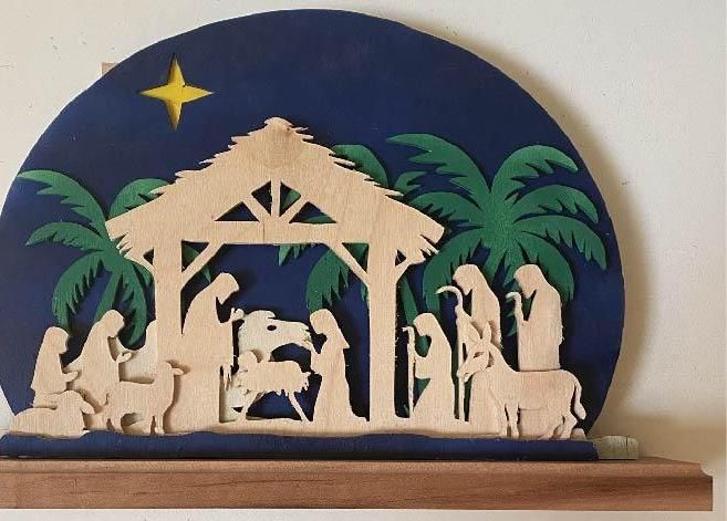 Layered Nativity Cut on the Scroll Saw