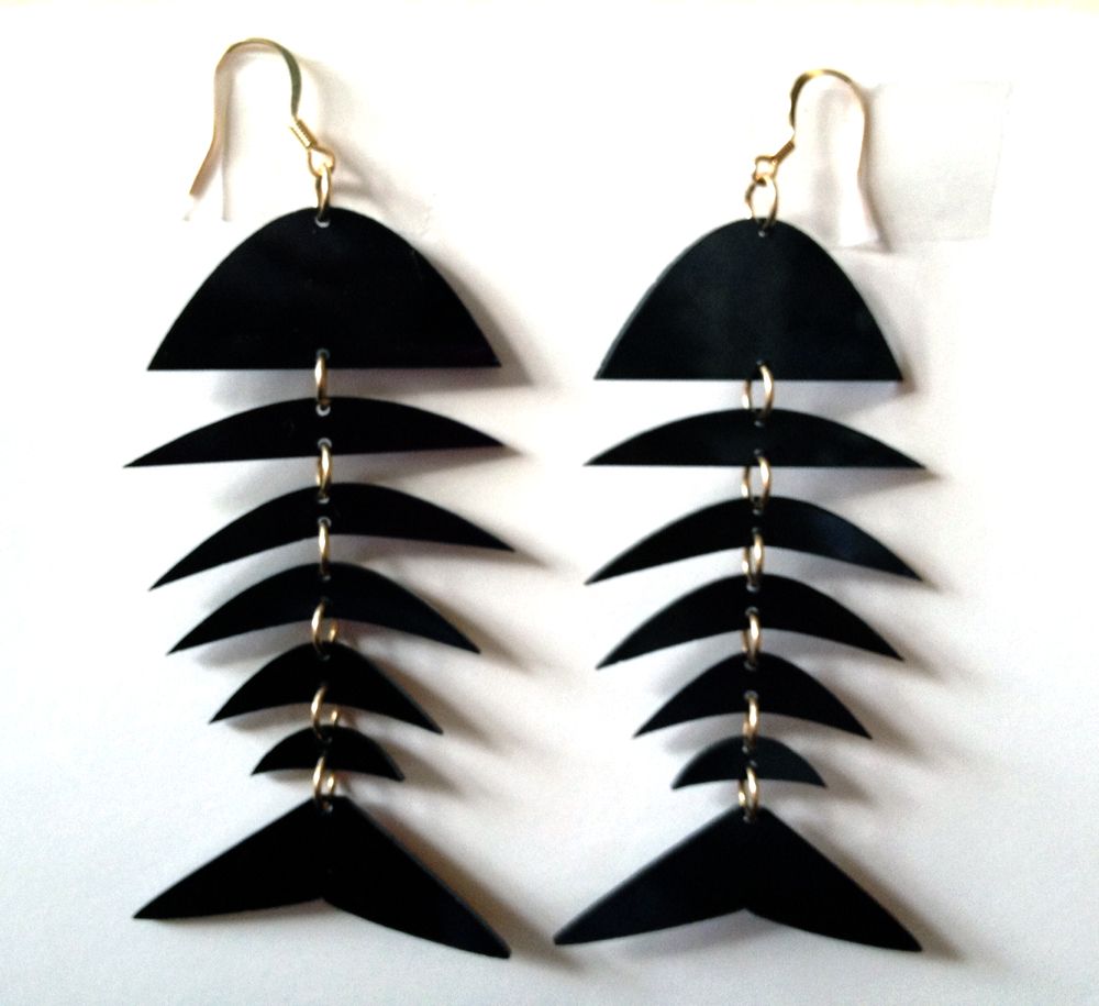 Fish Skeleton Earrings