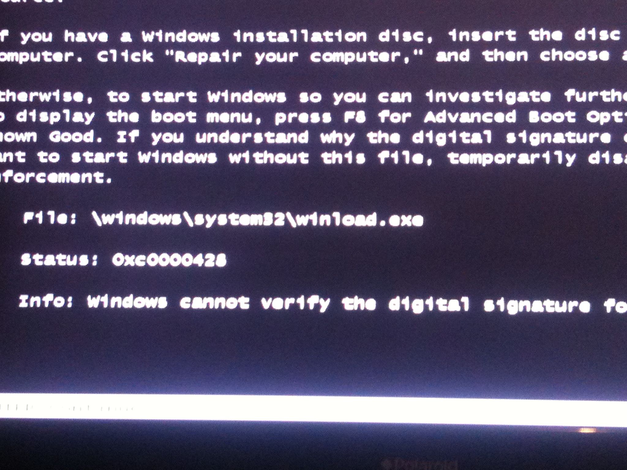 How to Fix "windows Can Not Verify the Digital Signature of This File" With Winload.exe