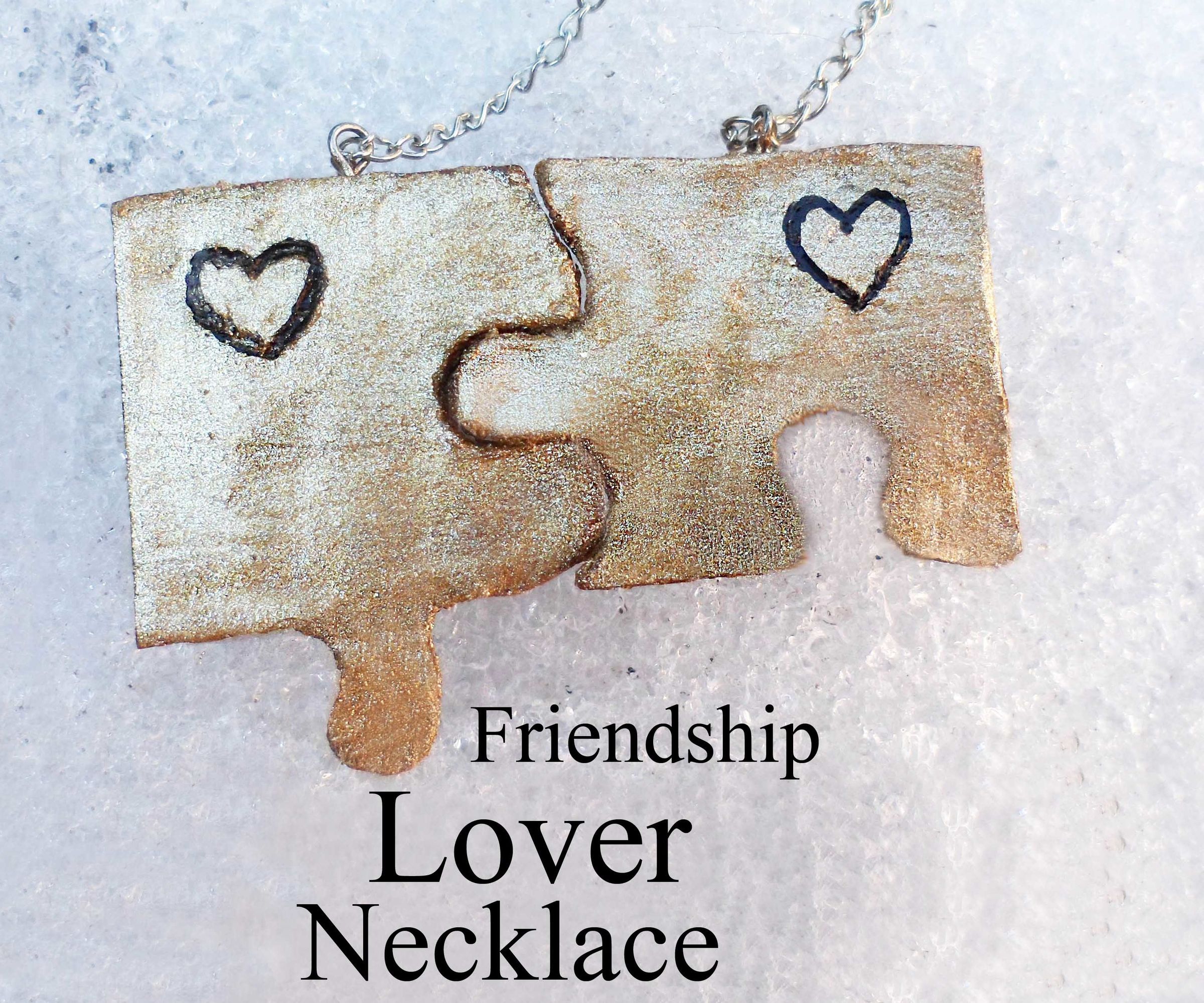 Puzzle Friendship or Lover Necklace (keychain) - Charms