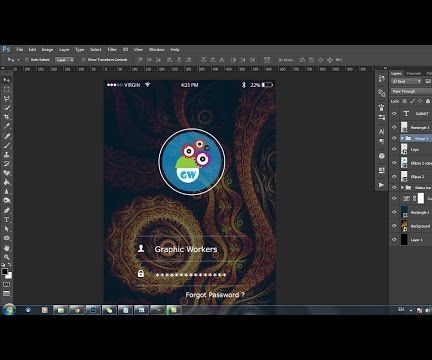 Photoshop UI Design Tutorial | App Designing | App Login Screen Design