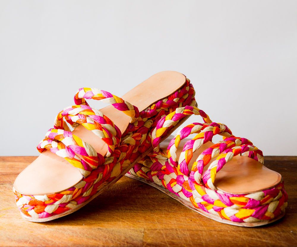 Raffia Plateau Sandals