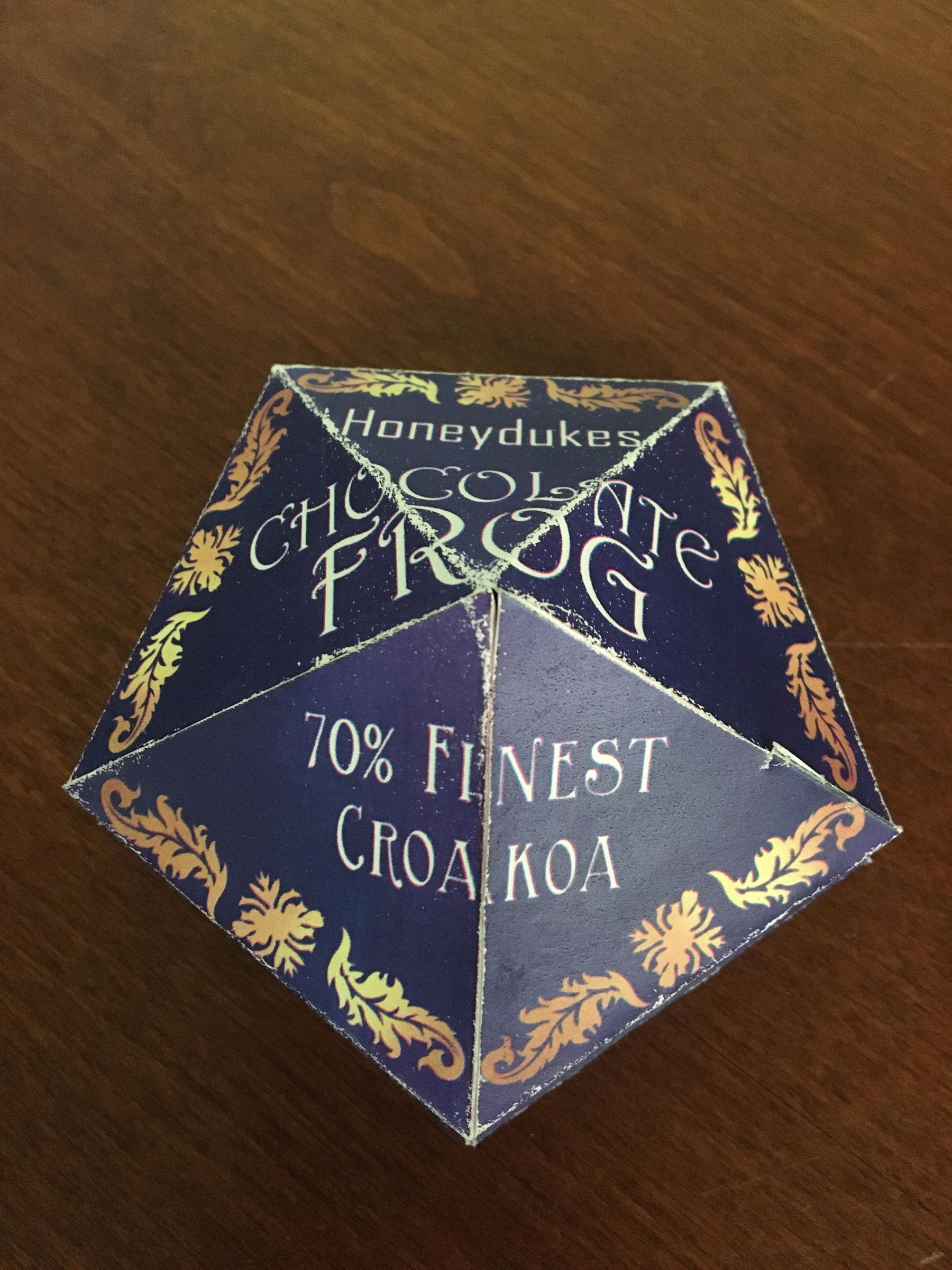 Chocolate Frog Box With Origami Chocolate Frog and Wizard Cards! (Harry