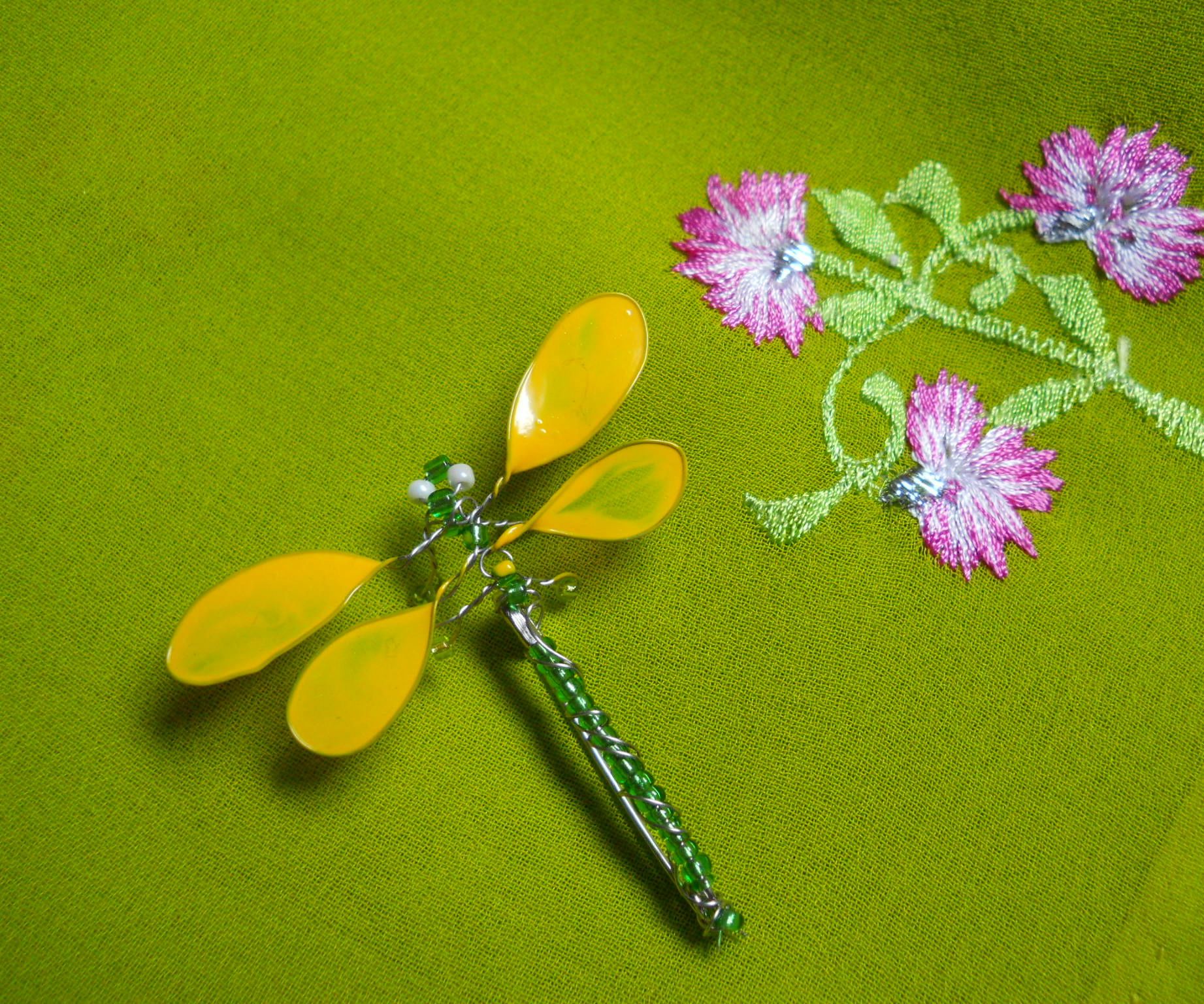 Beaded Dragonfly Brooch