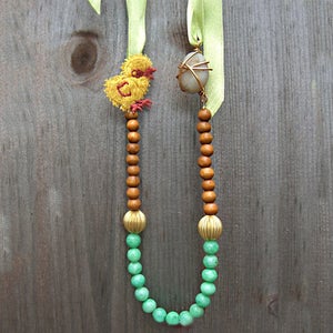 How to Bead Jewelry Tutorial-Chicken and the Egg Easter Necklace