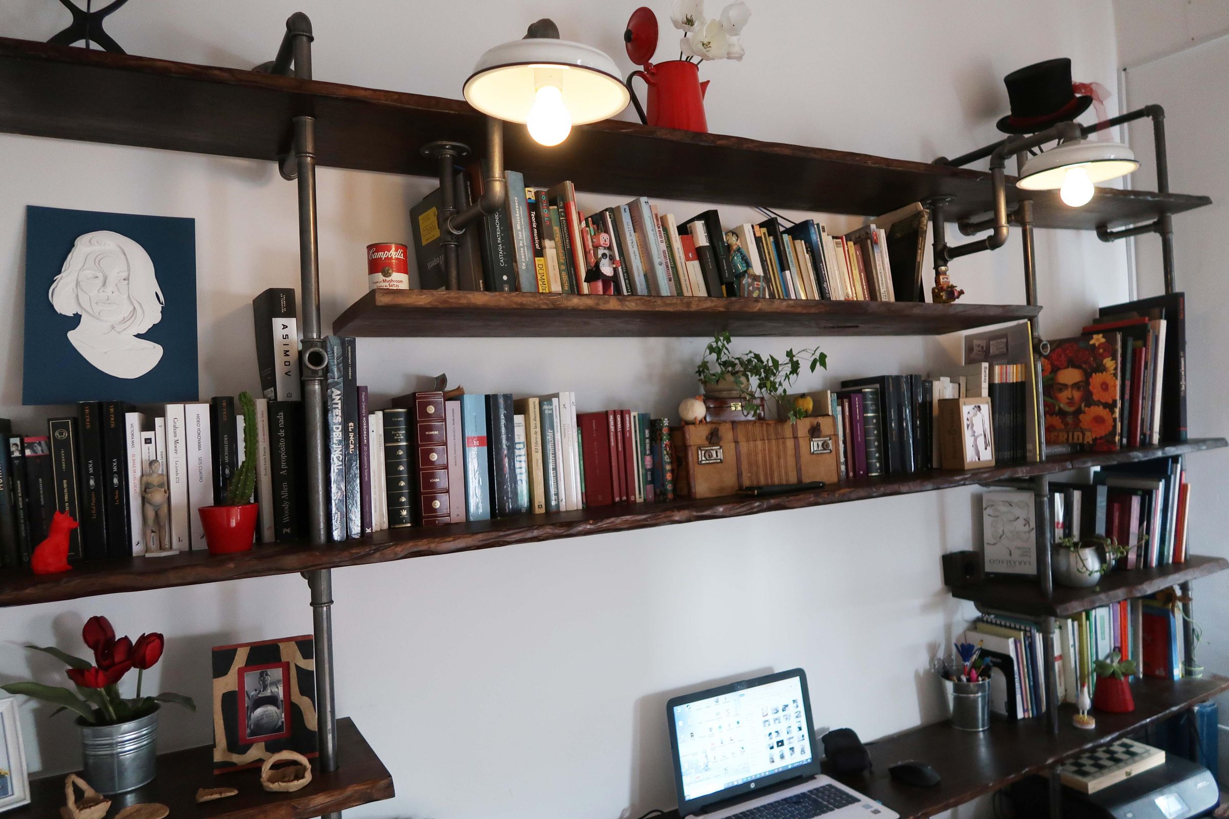 How I Built a Large Black Iron Bookcase With Dimmable Lights 6 Steps