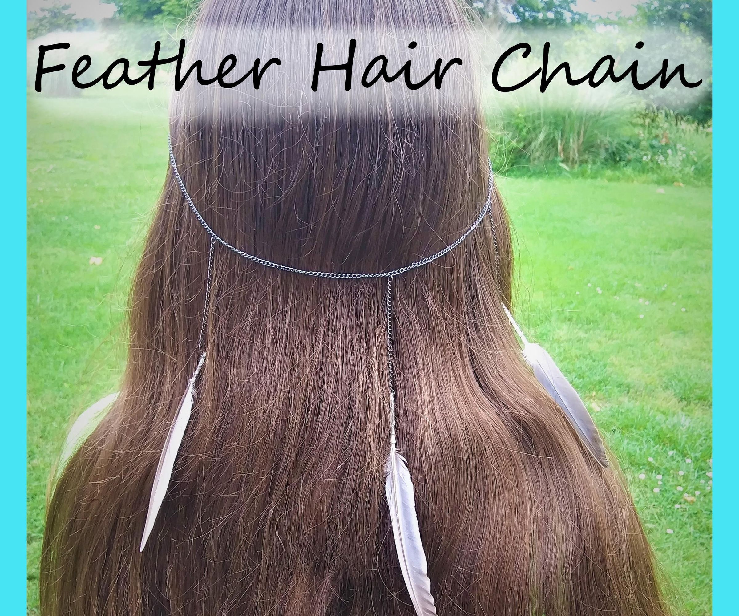 Boho Feather Hair Chain