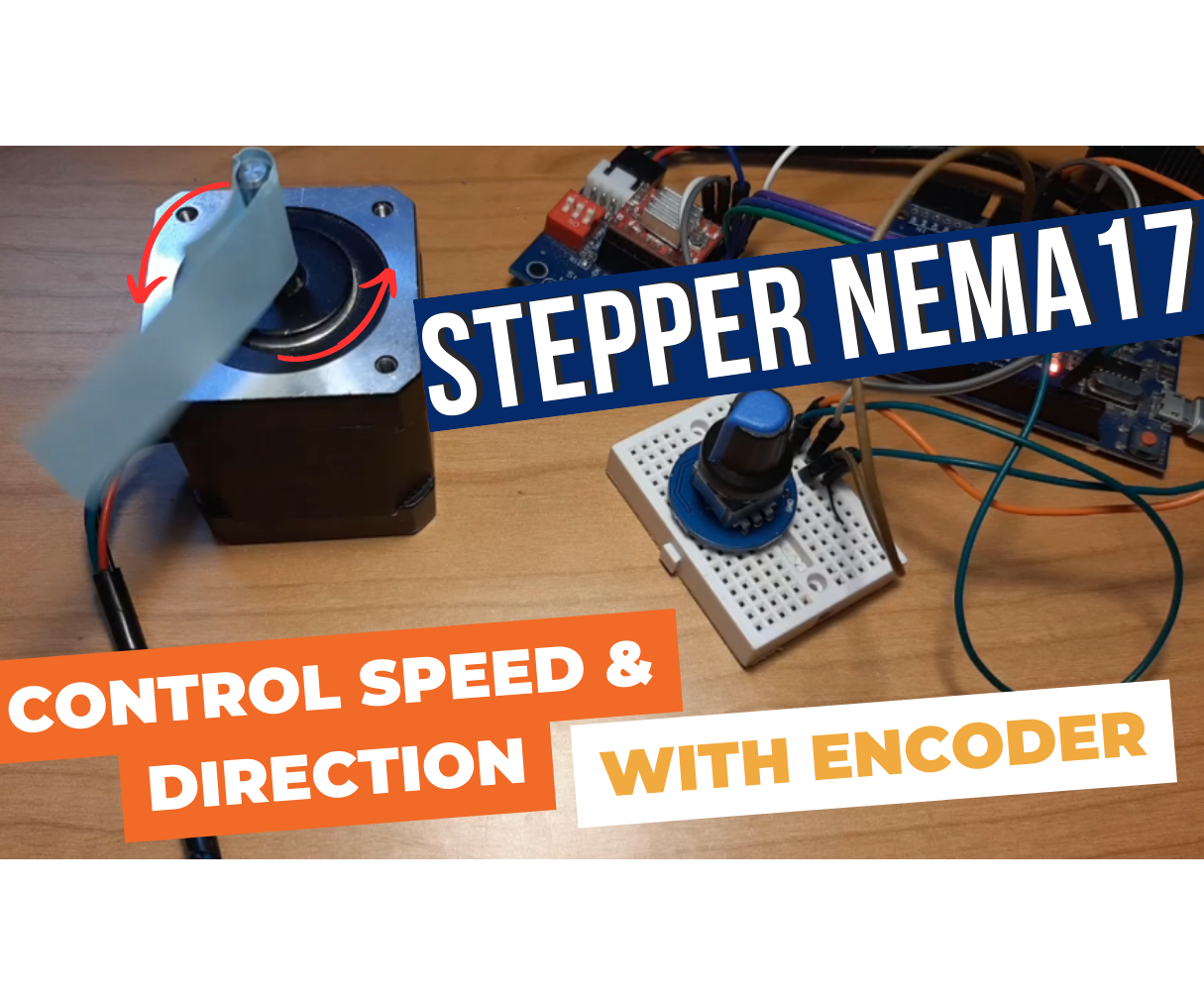 NEMA 17 Stepper Motor - Using Encoder for Controlling Speed & Direction With Arduino