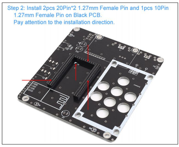 Install 1.27mm Female Pin on Black PCB