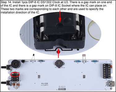Install 1pcs DIP-8 IC DS1302 Clock Chip at U3