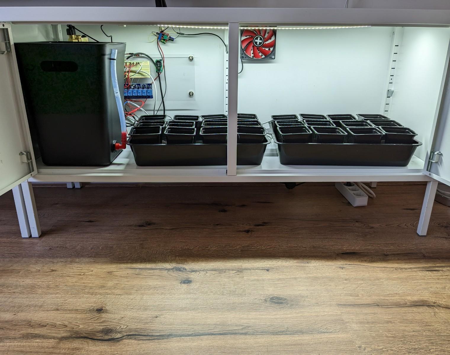 Hydroponic Growing in Ikea PS Locker With Automatic Flood and Drain