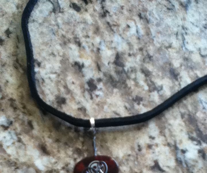 Wire Wrapped Guitar Pick Necklace