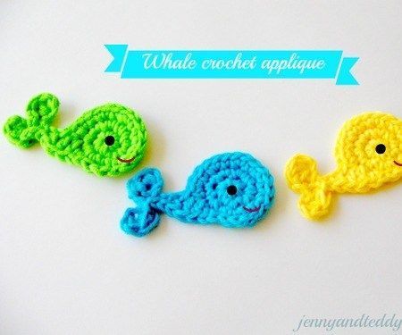 crochet whale applique