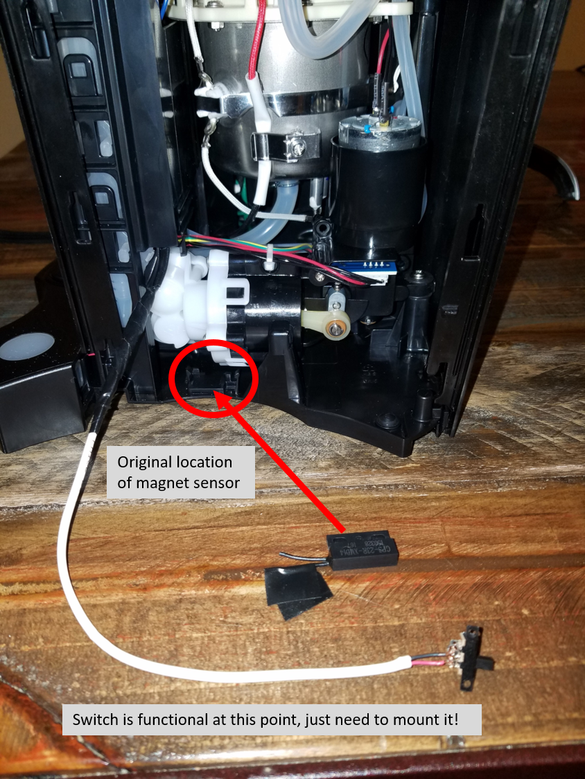 Keurig K55 magnet sensor location