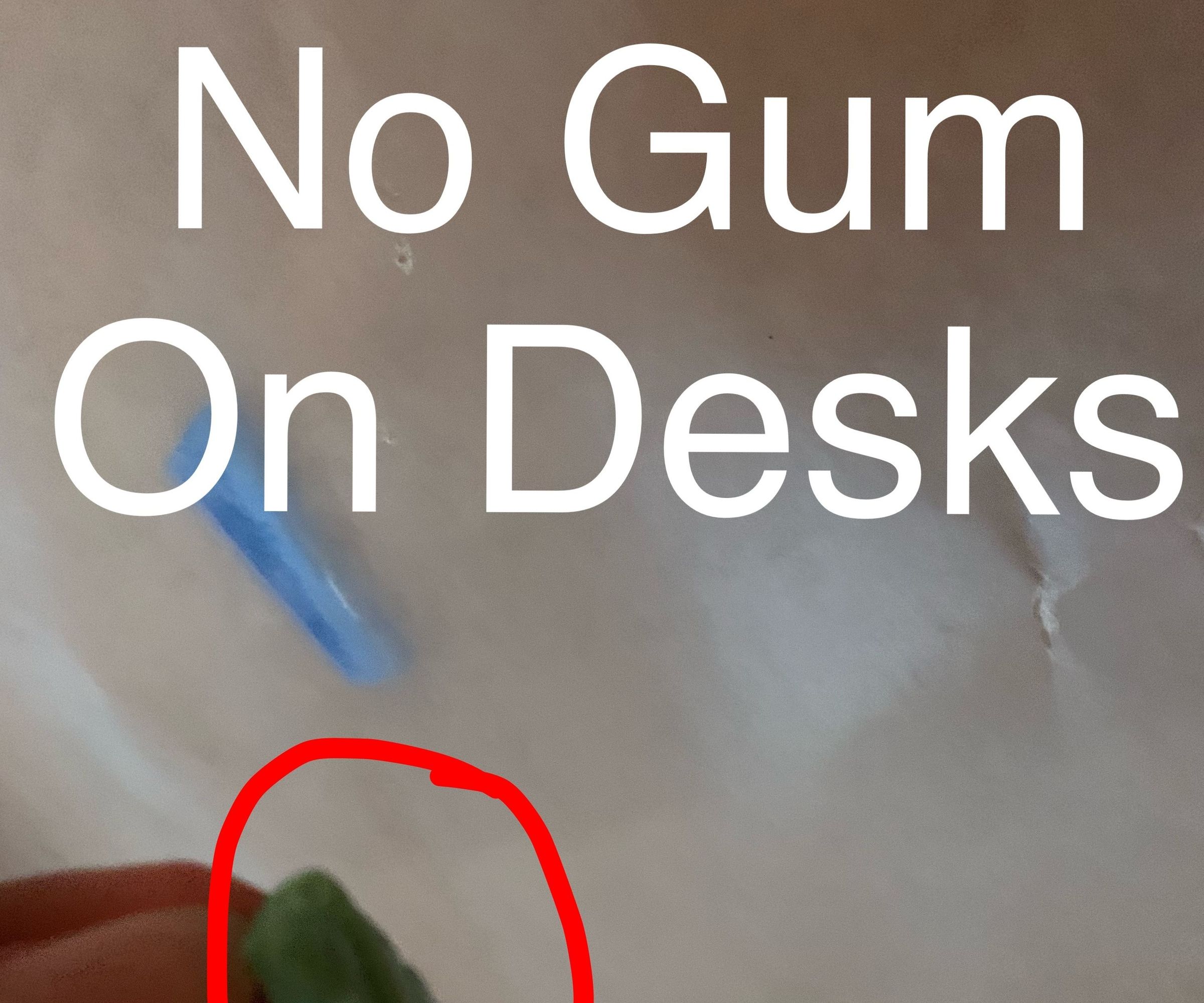 Gum Resistor Sheet for Under Desks