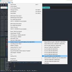 Switch the Partition Scheme to the "Huge APP (3MB No OTA/1MB SPIFFS)"