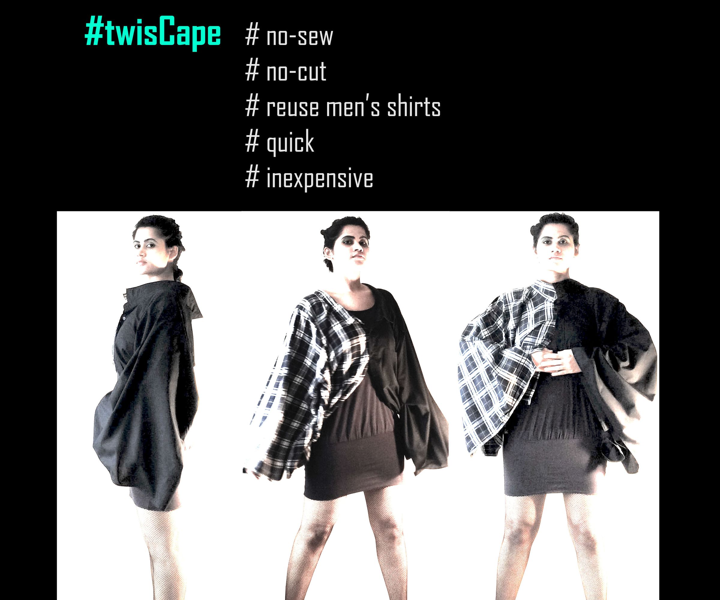 #twisCape : Inexpensive No-sew Womenswear From Men's Shirts DIY