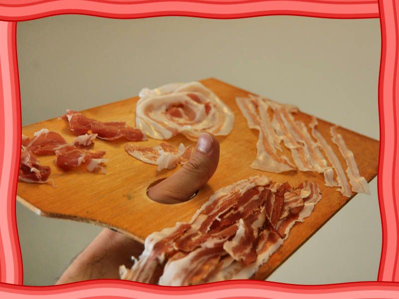 Reproductions of Famous Paintings Made With Bacon!