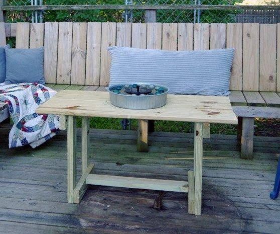 Deck Coffee Table Out of Treated Lumber