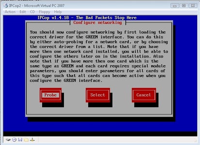 Installing IpCop Virtual Machine